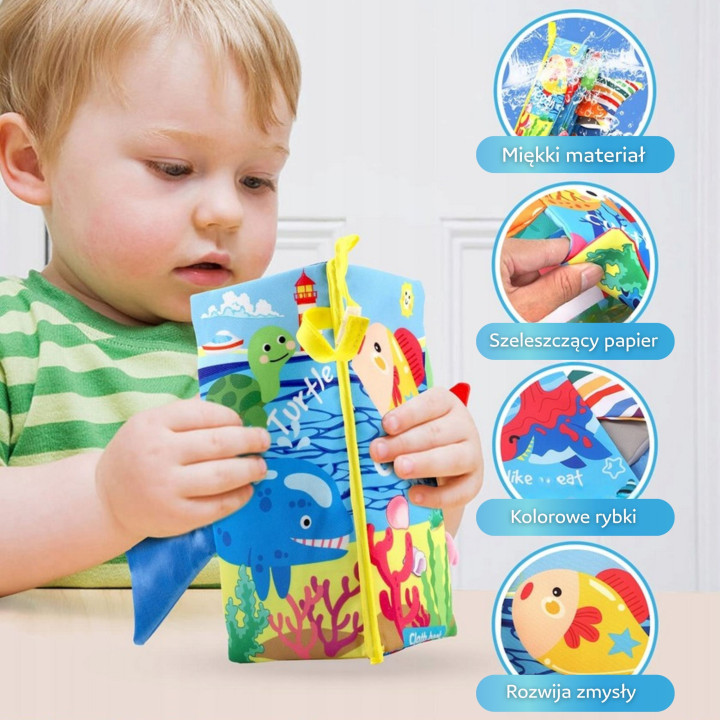 WOOPIE BABY Książeczka z Ogonkami Zwierząt Morskich Materiałowa Szeles