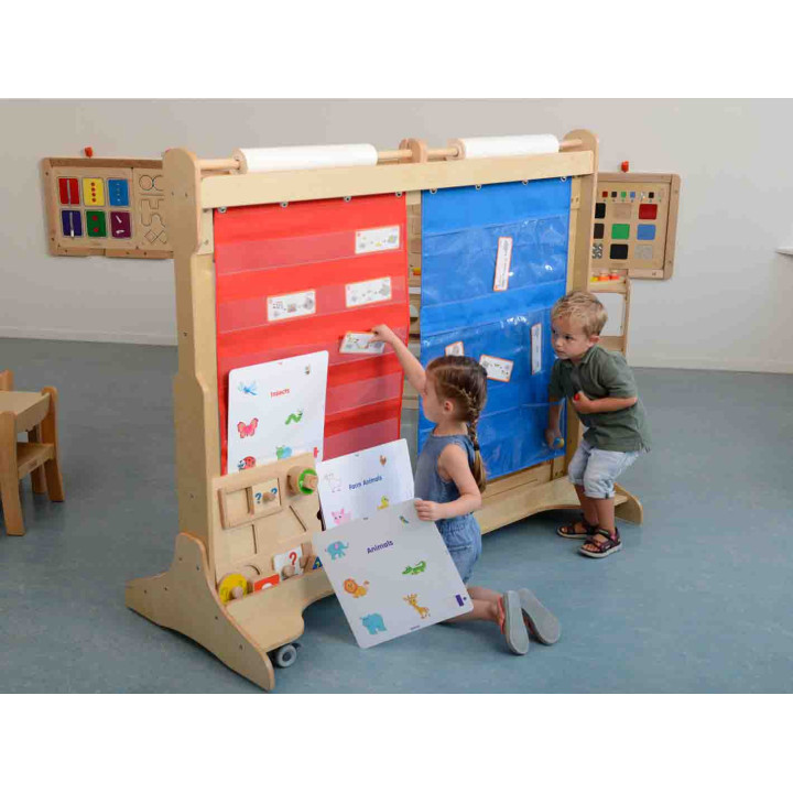 MASTERKIDZ Materiałowy Arkusz Do Wieszania Z Kieszonkami Na Książki i 