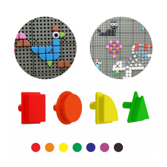 MASTERKIDZ Zestaw Kołeczki w kształcie figur geometrycznych 64szt do t