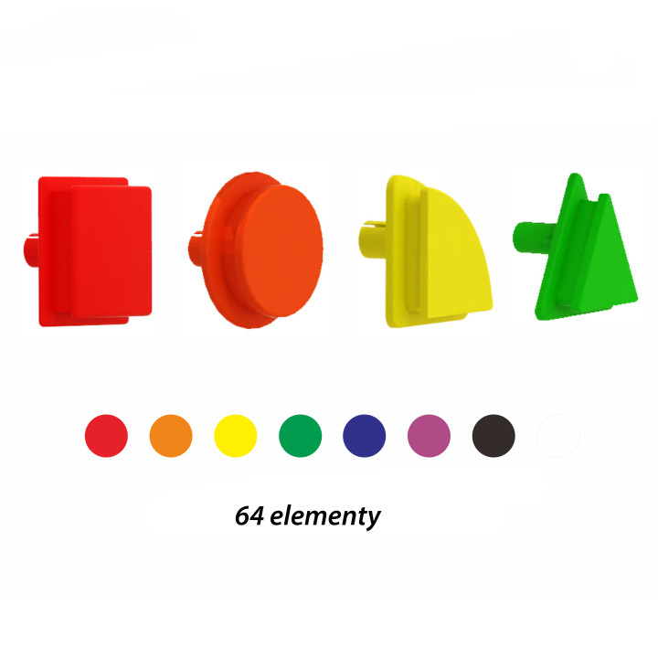 MASTERKIDZ Zestaw Kołeczki w kształcie figur geometrycznych 64szt do t