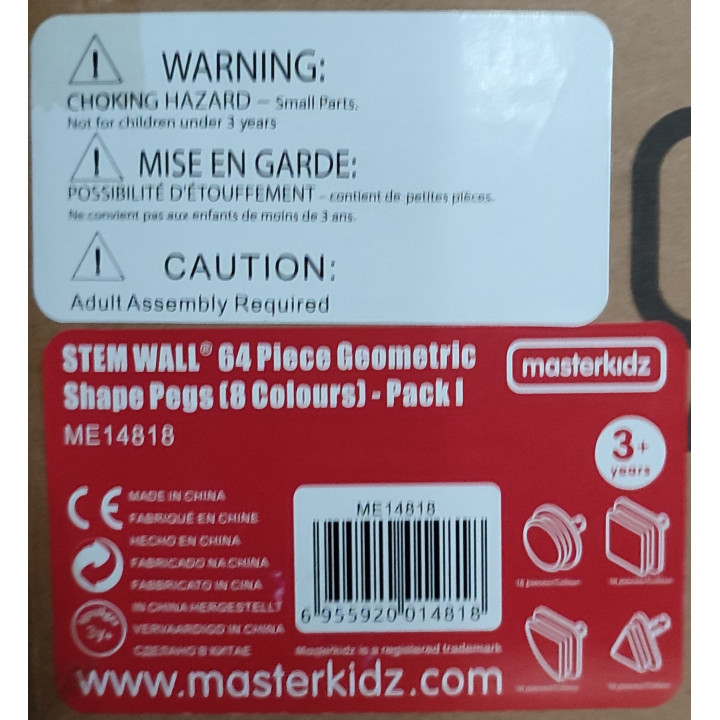 MASTERKIDZ Zestaw Kołeczki w kształcie figur geometrycznych 64szt do t