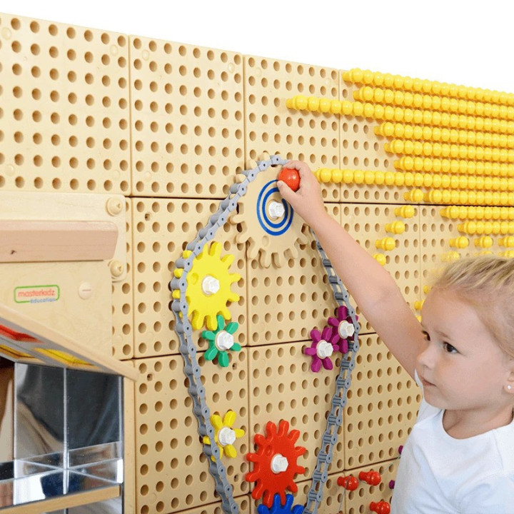 MASTERKIDZ Tablica Ścienna Koła Zębate i Łańcuch 79 El. Zbuduj własny 