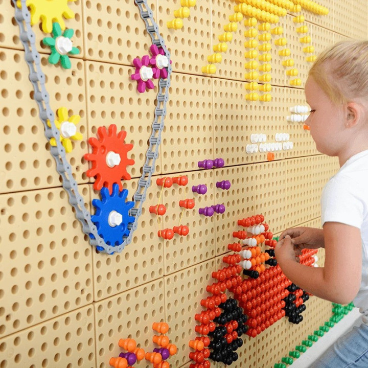 MASTERKIDZ Tablica Ścienna Koła Zębate i Łańcuch 79 El. Zbuduj własny 