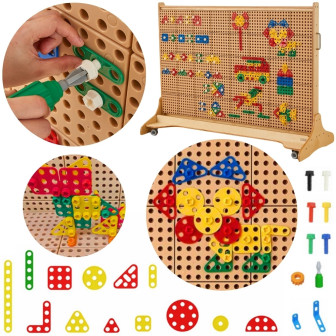 MASTERKIDZ Zestaw Geometrycznych Kształtów Klocków do Paneli Ściennych