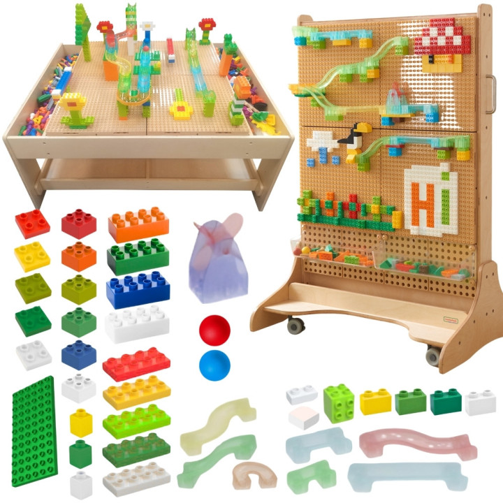 MASTERKIDZ Zestaw Klocków Konstrukcyjnych Tor Kulkowy STEM 359 el.