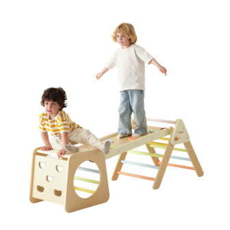 CLASSIC WORLD Drewniany Zestaw Wspinaczkowy Trójkąt Montessori 5w1 - P