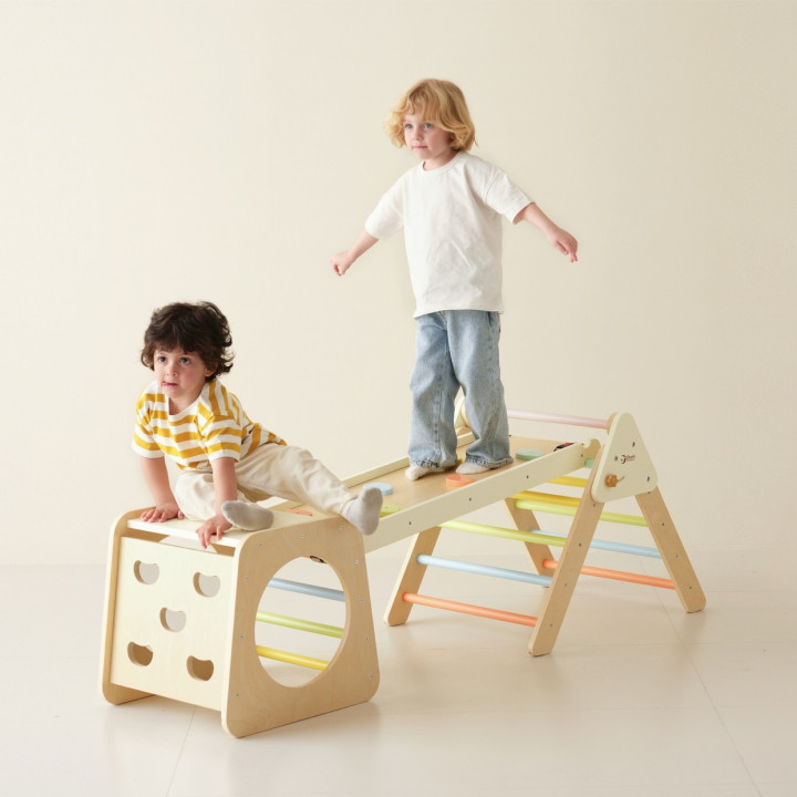 CLASSIC WORLD Drewniany Zestaw Wspinaczkowy Trójkąt Montessori 5w1 - P