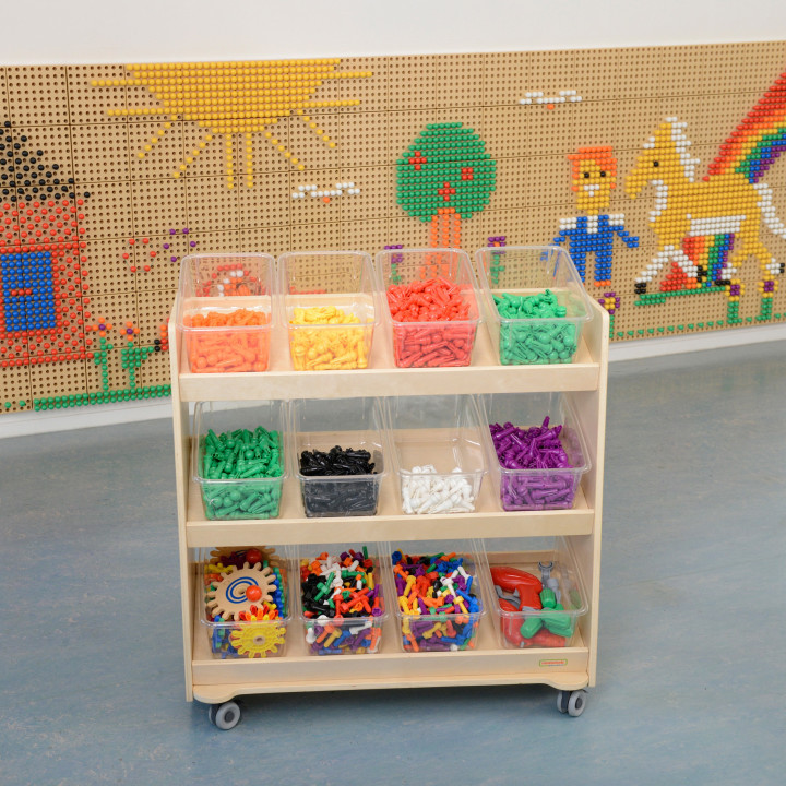MASTERKIDZ Regał na Kółka - 3 Półki Na Akcesoria Do Tablicy STEM 800H 