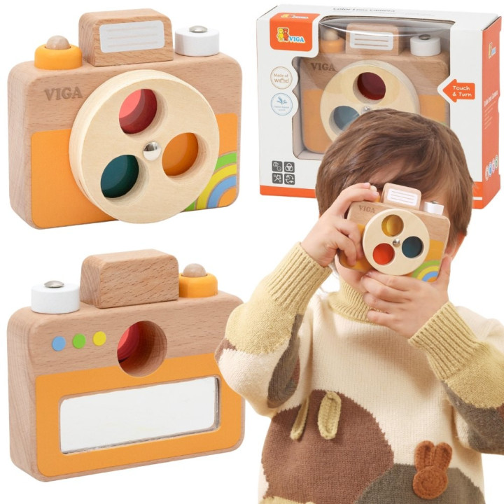 VIGA Drewniany Aparat Fotograficzny -Kolory i Dźwięk