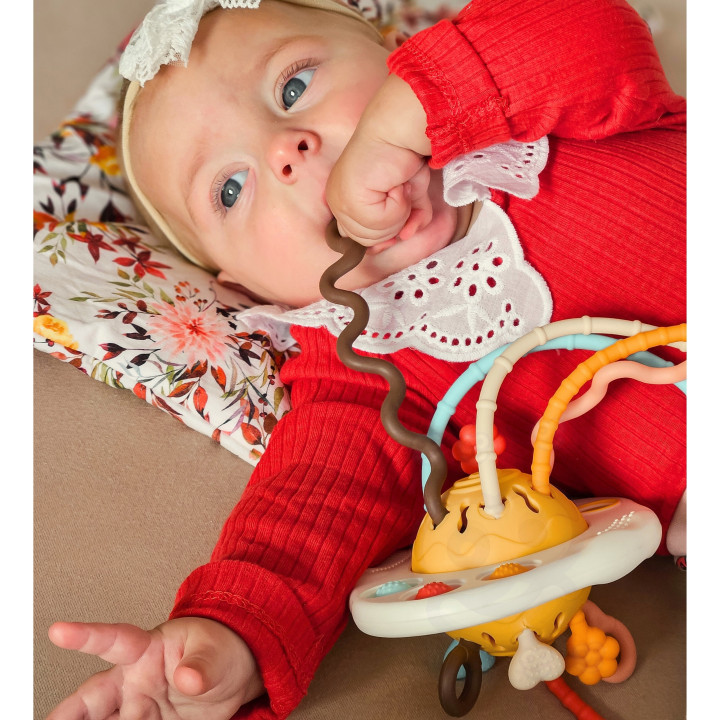 WOOPIE BABY Zabawka Sensoryczna Montessori Gryzak Grzechotka Wielofunk