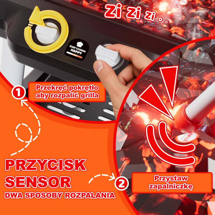 WOOPIE Grill Barbecue Kuchnia Ogrodowa Interaktywna LED Zestaw XL 31 e