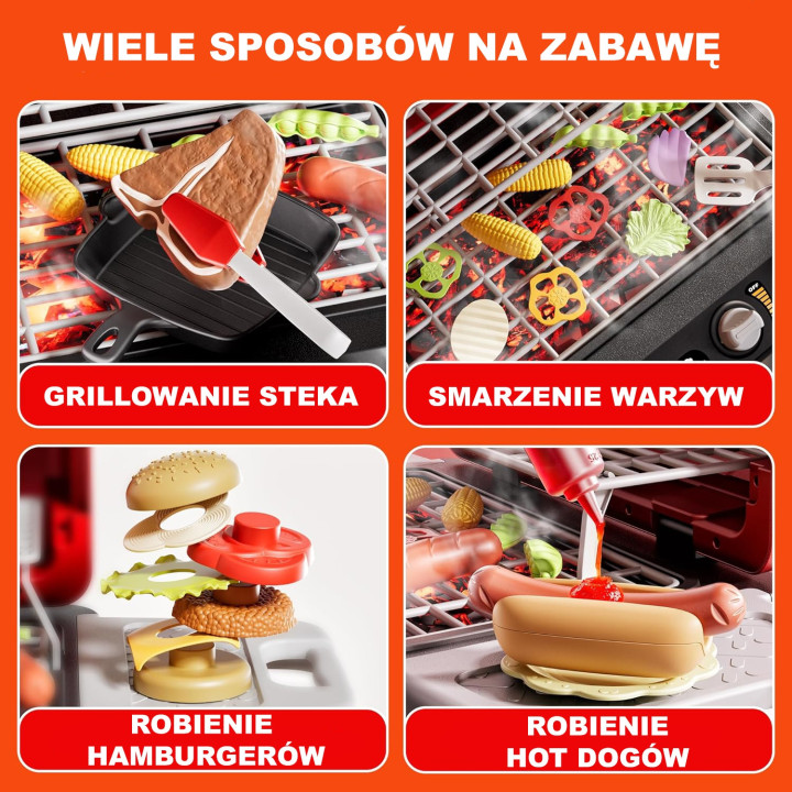 WOOPIE Grill Barbecue Kuchnia Ogrodowa Interaktywna LED Zestaw XL 31 e