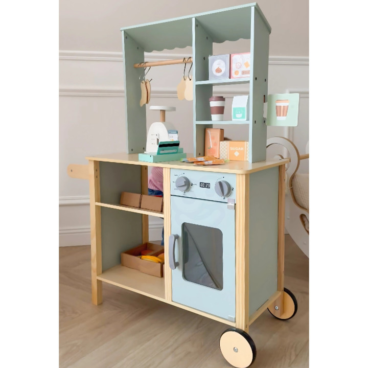 WOOPIE GREEN Duży Wielofunkcyjny Sklepik 5w1 Stragan Supermarket Resta