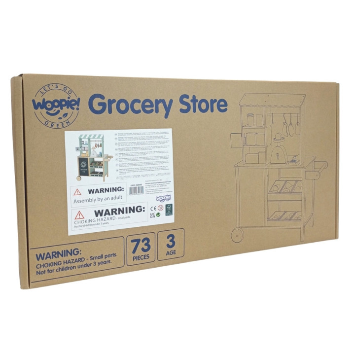 WOOPIE GREEN Duży Wielofunkcyjny Sklepik 5w1 Stragan Supermarket Resta