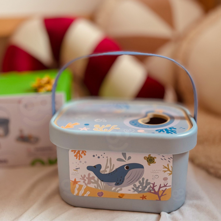 TOOKY TOY Drewniany Zestaw Morskich Zabawek Wieża Balansująca Łowienie