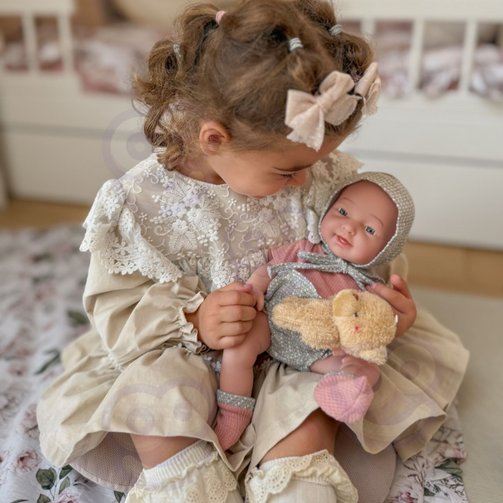 WOOPIE ROYAL Lalka Bobas 36 cm w Ubranku z Misiem Akcesoria do Karmien