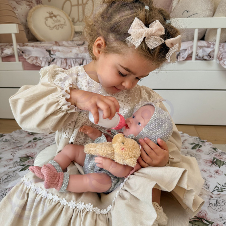 WOOPIE ROYAL Lalka Bobas 36 cm w Ubranku z Misiem Akcesoria do Karmien