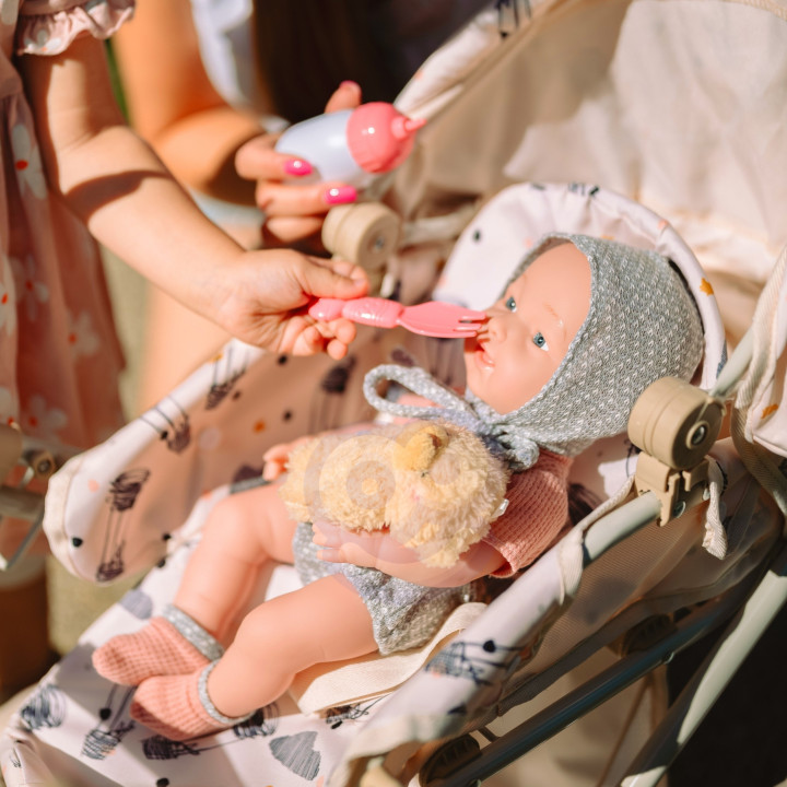WOOPIE ROYAL Lalka Bobas 36 cm w Ubranku z Misiem Akcesoria do Karmien