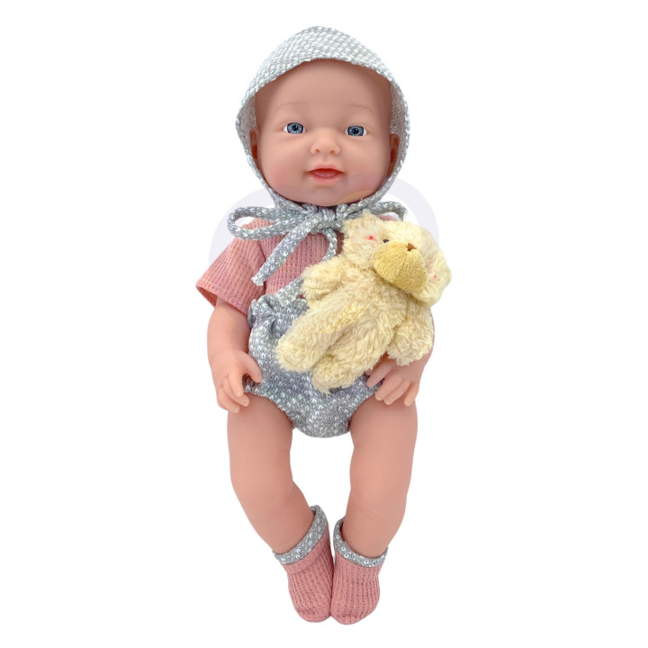 WOOPIE ROYAL Lalka Bobas 36 cm w Ubranku z Misiem Akcesoria do Karmien