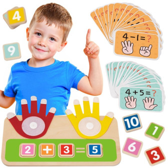 TOOKY TOY Drewniana Zabawka Edukacyjna do Nauki Liczenia Na Palcach Do