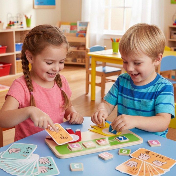 TOOKY TOY Drewniana Zabawka Edukacyjna do Nauki Liczenia Na Palcach Do