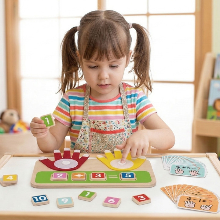 TOOKY TOY Drewniana Zabawka Edukacyjna do Nauki Liczenia Na Palcach Do