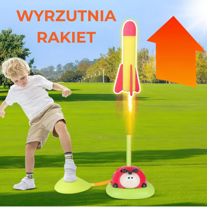 WOOPIE Gra Zręcznościowa 3w1 Wyrzutnia Rakiet Skakanka Rzut do Celu Bi