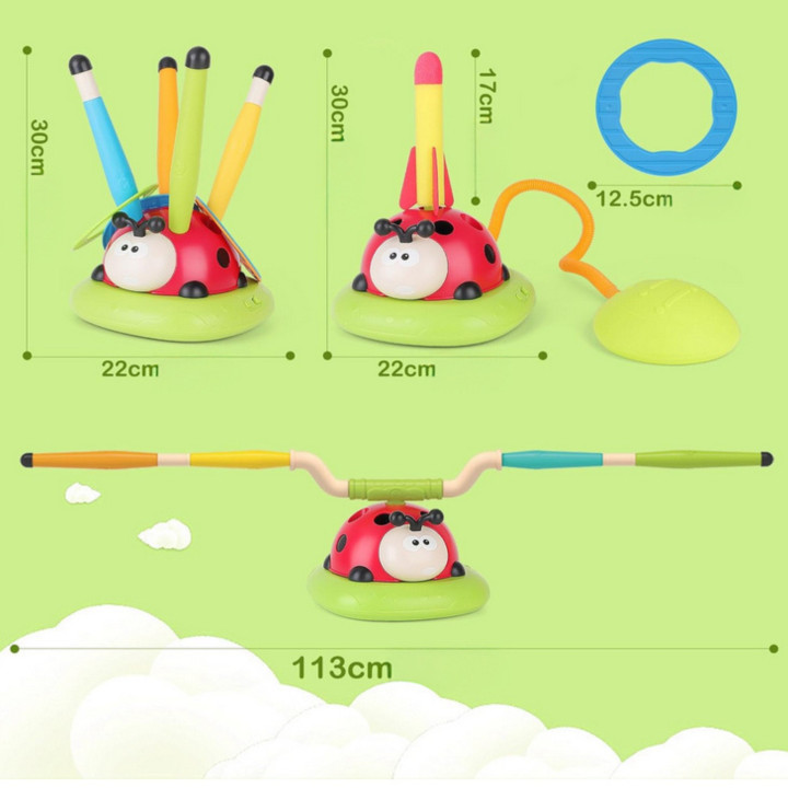 WOOPIE Gra Zręcznościowa 3w1 Wyrzutnia Rakiet Skakanka Rzut do Celu Bi