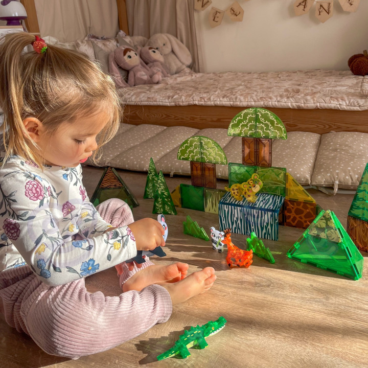 WOOPIE Klocki Magnetyczne Konstrukcyjne 3D Zestaw Edukacyjny Rzadkie Z