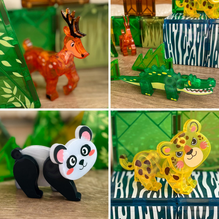 WOOPIE Klocki Magnetyczne Konstrukcyjne 3D Zestaw Edukacyjny Rzadkie Z