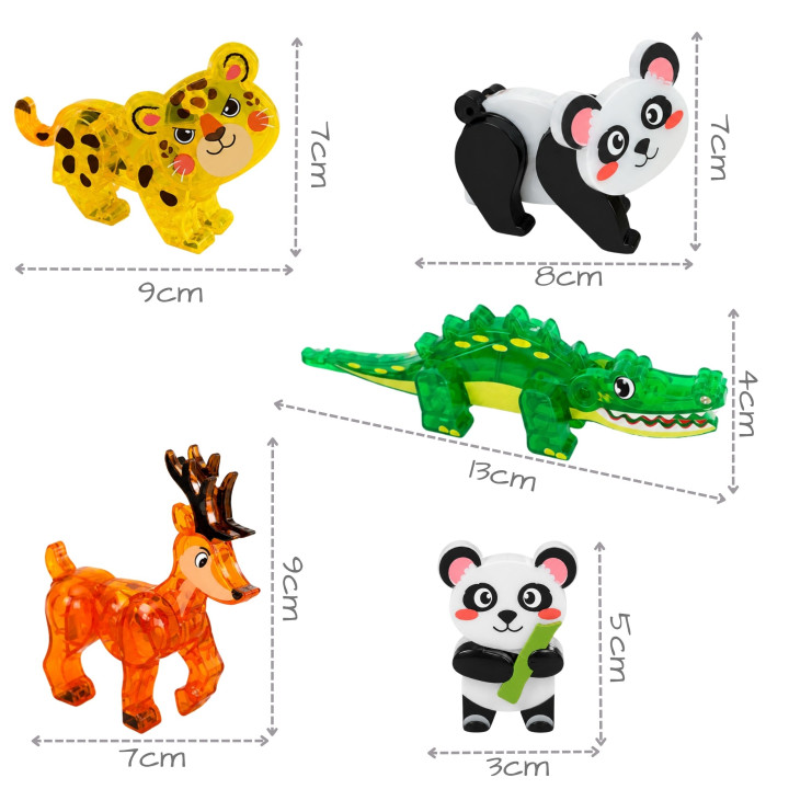 WOOPIE Klocki Magnetyczne Konstrukcyjne 3D Zestaw Edukacyjny Rzadkie Z
