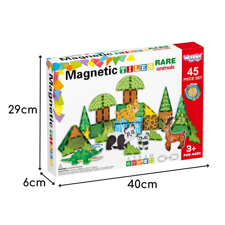 WOOPIE Klocki Magnetyczne Konstrukcyjne 3D Zestaw Edukacyjny Rzadkie Z
