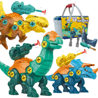 WOOPIE Zestaw Dinozaury do Skręcania 3 szt. Zestaw Konstrukcyjny w Pud