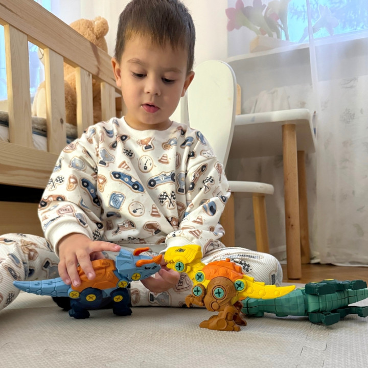 WOOPIE Zestaw Dinozaury do Skręcania 3 szt. Zestaw Konstrukcyjny w Pud