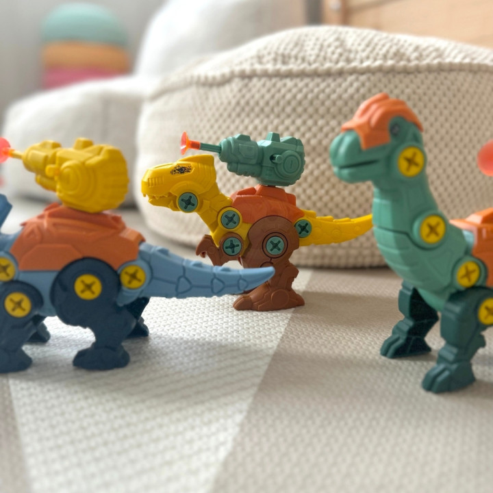 WOOPIE Zestaw Dinozaury do Skręcania 3 szt. Zestaw Konstrukcyjny w Pud
