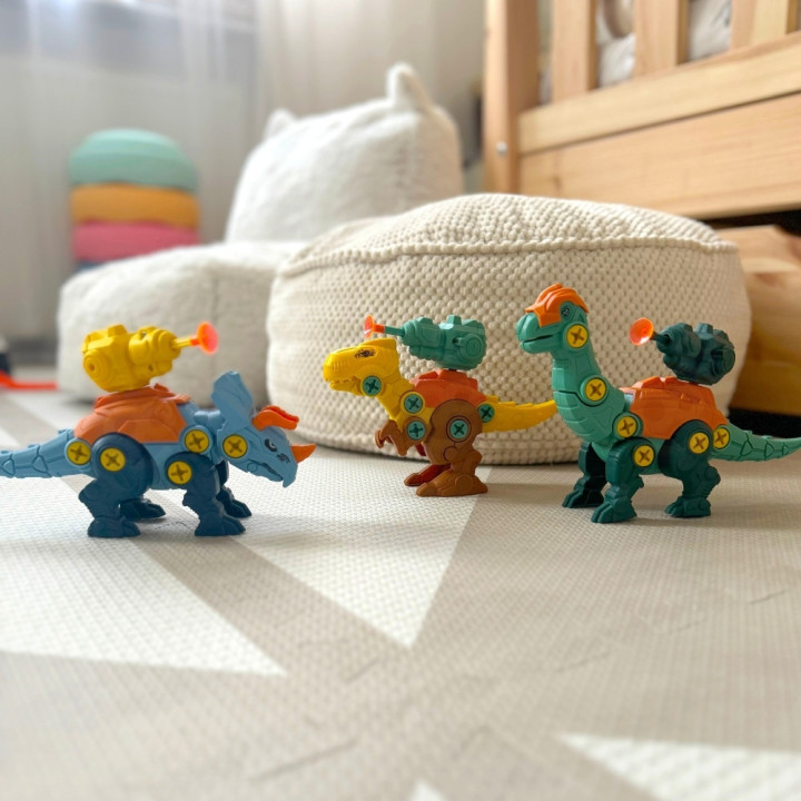 WOOPIE Zestaw Dinozaury do Skręcania 3 szt. Zestaw Konstrukcyjny w Pud