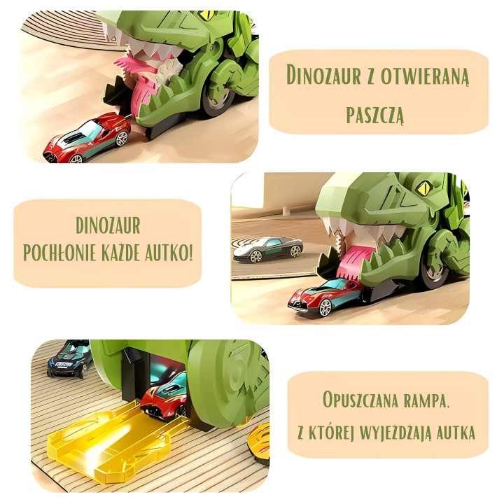 WOOPIE Zestaw Pojazdów Tor Dinozaur Pożeracz 13el.