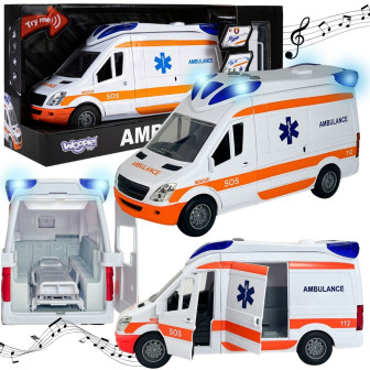 WOOPIE Pogotowie Karetka Ambulans Nosze w Zestawie + Sygnały Dźwiękowe