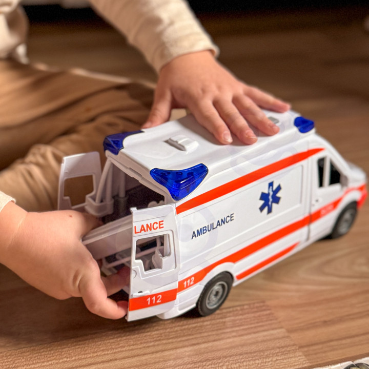 WOOPIE Pogotowie Karetka Ambulans Nosze w Zestawie + Sygnały Dźwiękowe