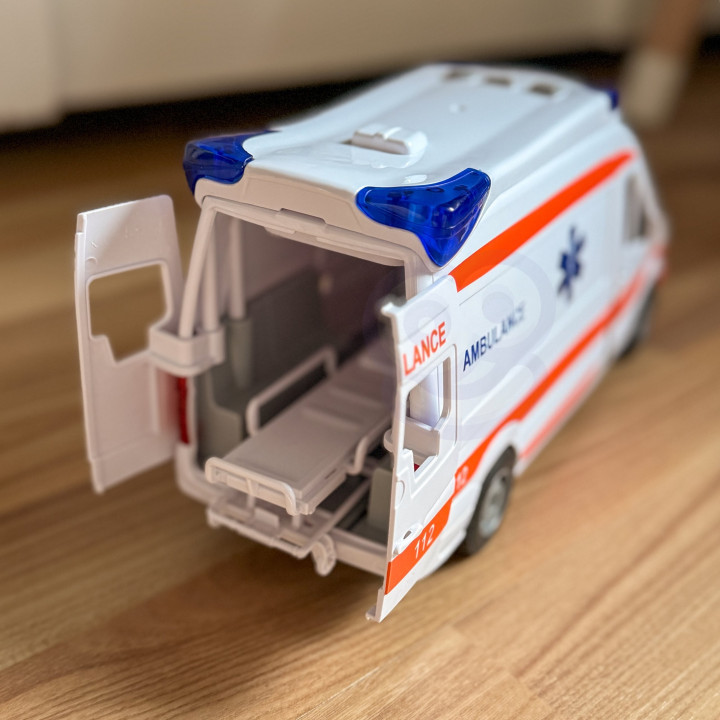 WOOPIE Pogotowie Karetka Ambulans Nosze w Zestawie + Sygnały Dźwiękowe