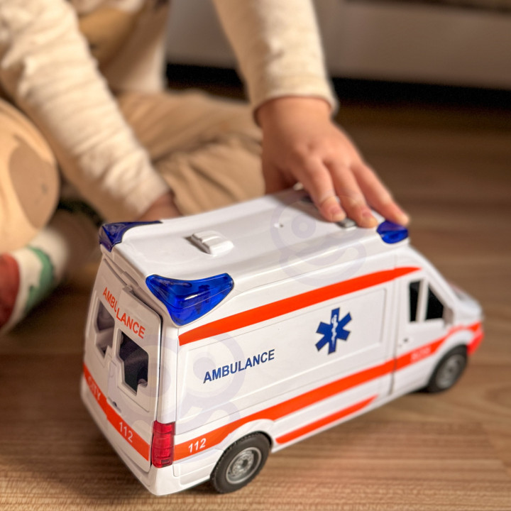 WOOPIE Pogotowie Karetka Ambulans Nosze w Zestawie + Sygnały Dźwiękowe