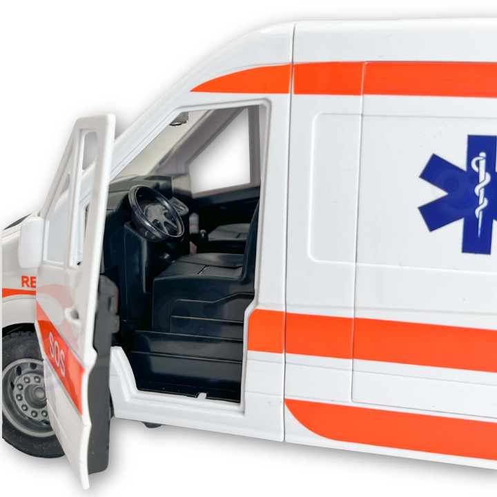 WOOPIE Pogotowie Karetka Ambulans Nosze w Zestawie + Sygnały Dźwiękowe
