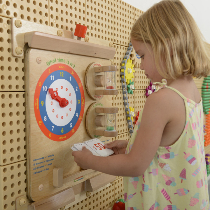 MASTERKIDZ Nauka Odczytywania Zegara Ścienna Tablica Edukacyjna Flex