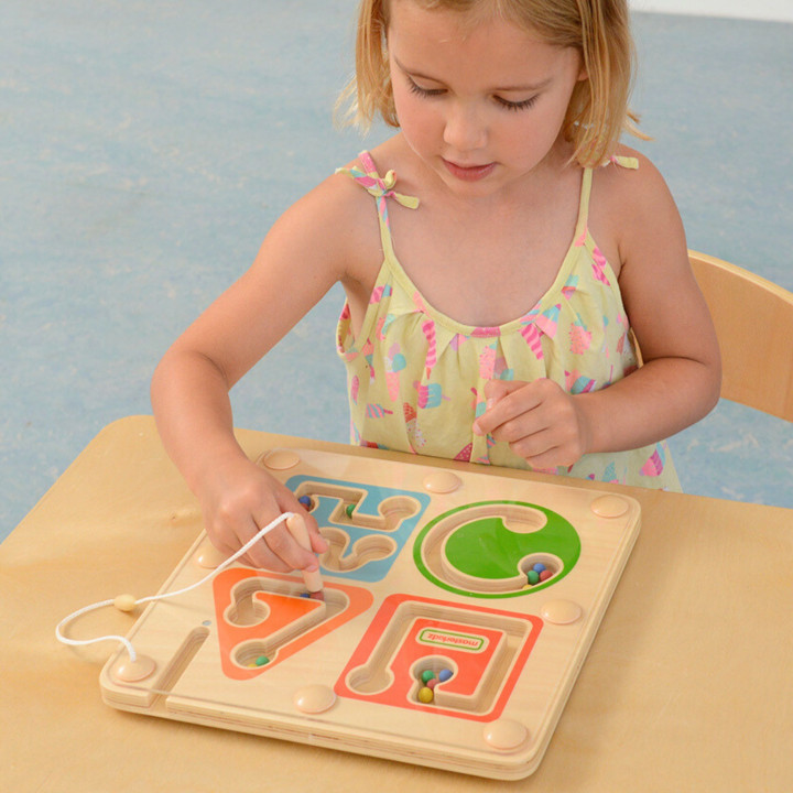 MASTERKIDZ Drewniany Labirynt Magnetyczny Montessori Pisanie i Motoryk