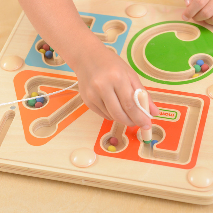 MASTERKIDZ Drewniany Labirynt Magnetyczny Montessori Pisanie i Motoryk