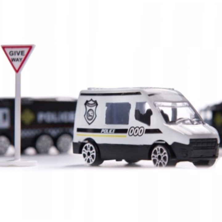 WOOPIE Samolot Rozkładany Transporter Policja z 3 Autami Policyjnymi Z