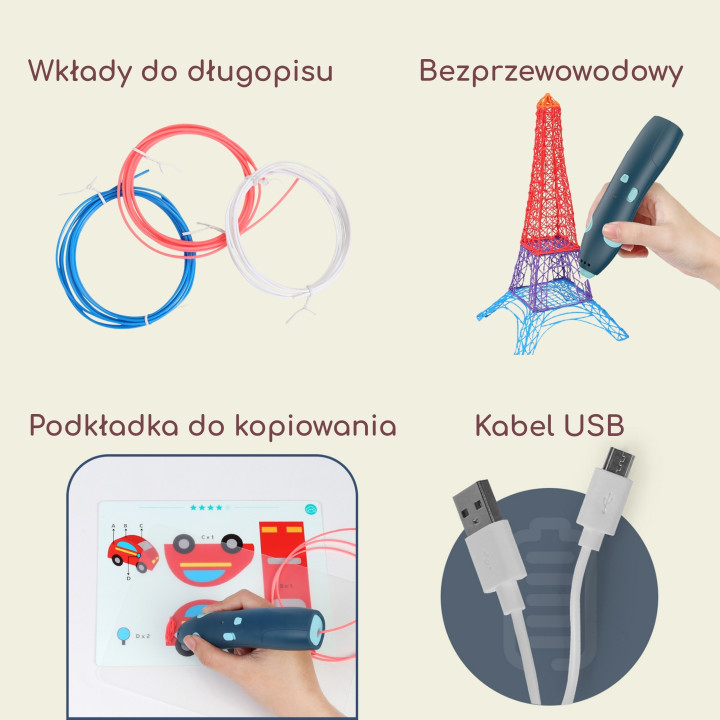 
						WOOPIE 3D Drukarka-Długopis Pen Bezpieczny Wkłady Usb
					