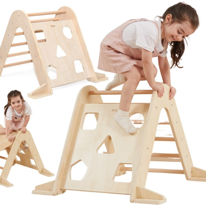 VIGA Drewniana Drabinka Pikler Trójkąt Wspinaczkowy Montessori