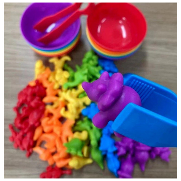 WOOPIE Gra Edukacyjna Montessori Sorter Kolorów Dinozaury 56 el.