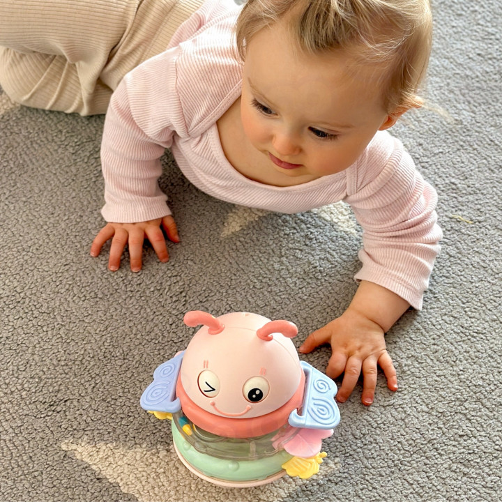 WOOPIE Baby Wańka Wstańka Zabawka Sensoryczna 2w1 Grzechotka Gryzak Ró